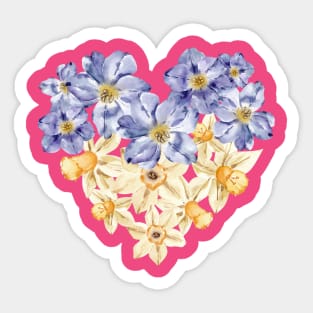 Flower heart Sticker